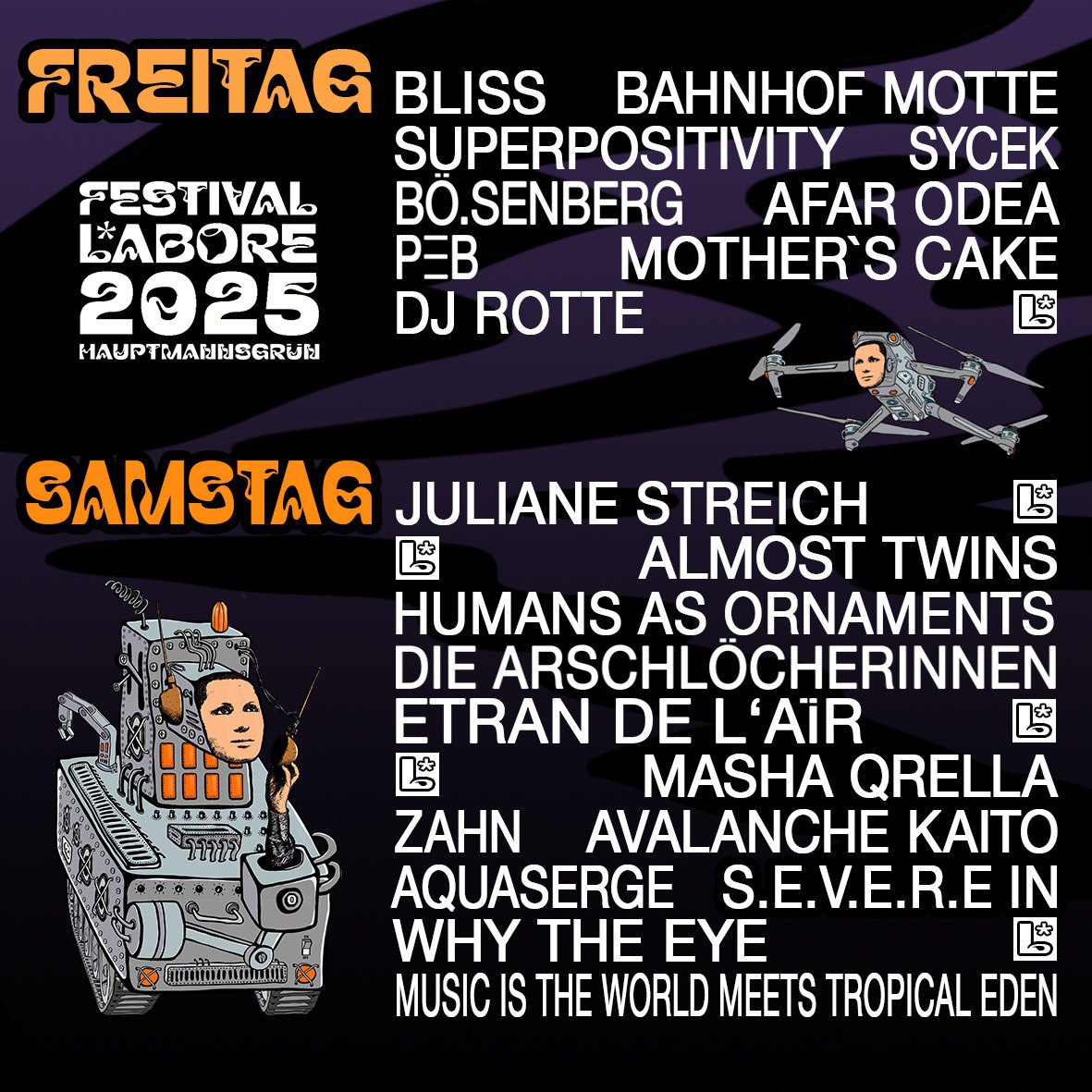 Lineup 23. Festival L*abore - das Indie Festival in Sachsen